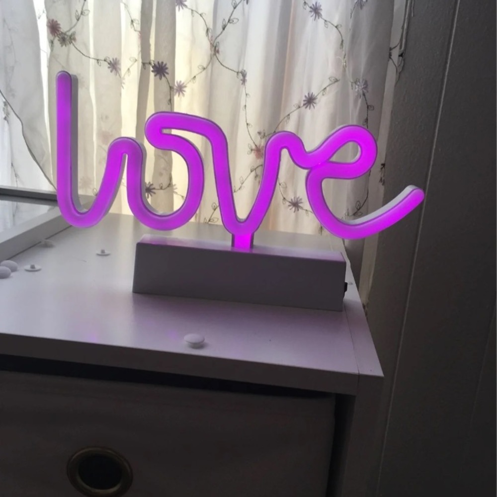 Pink Neon Love Sign - Picture 2 of 3